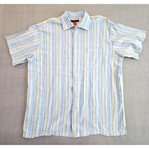 Nyne New You New Energy Shirt Men's 1X Big Short Sleeve Blue Yellow Stripe